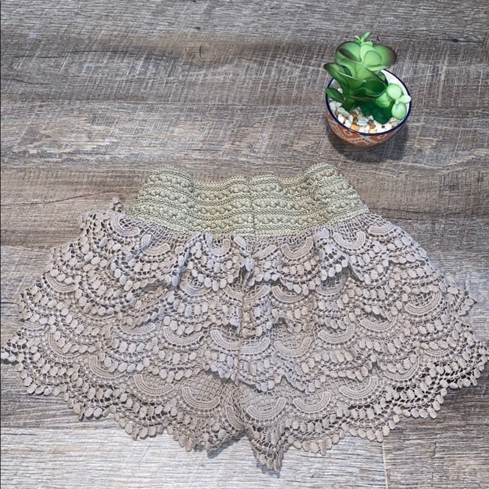 Green Lace Shorts